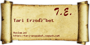 Tari Erzsébet névjegykártya