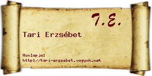 Tari Erzsébet névjegykártya