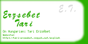 erzsebet tari business card